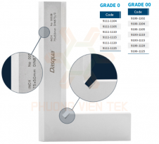 THƯỚC ĐO GÓC 90° VÁT CẠNH VUÔNG DASQUA SERIES 9100, 9111.