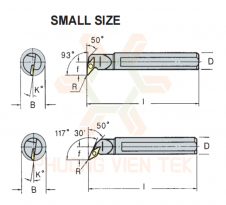  CÁN DAO TIỆN TRONG LOẠI NHỎ SVU, SVQ GHÉP MẢNH VERTEX.