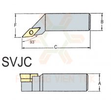 CÁN DAO TIỆN NGOÀI  SVJC 93° GHÉP MẢNH VERTEX.