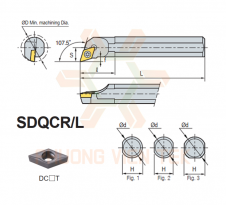 Cán Dao Tiện Trong Srew On System SDQCR/L Korloy 