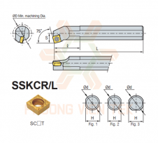 Cán Dao Tiện Trong Srew On System SSKCR/L Korloy 