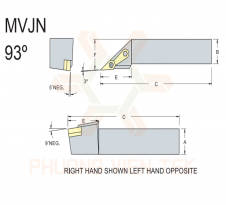 CÁN DAO TIỆN NGOÀI  MVJN 93° GHÉP MẢNH VERTEX.