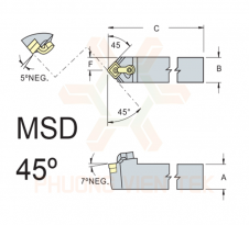 CÁN DAO TIỆN NGOÀI ĐẦU THẲNG MSD 45° GHÉP MẢNH VERTEX.