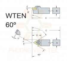 CÁN DAO TIỆN NGOÀI WTEN 60° GHÉP MẢNH VERTEX.